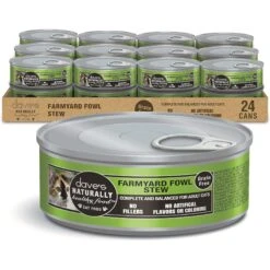 Dave's Pet Food Naturally Healthy Farmyard Fowl Chicken & Duck Recipe Cat Wet Food, 5.5-oz Can, Case Of 24