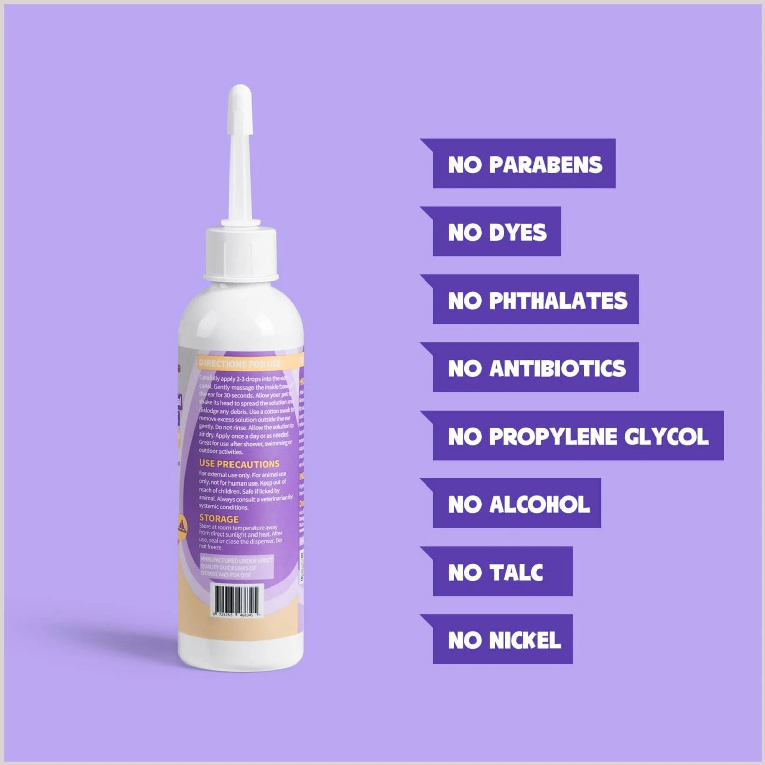 HICC PET Antibacterial Cat & Dog Ear Rinse With Cotton Swabs, 4-oz Bottle 8 HICC PET Antibacterial Cat & Dog Ear Rinse With Cotton Swabs, 4-oz Bottle - Image 6