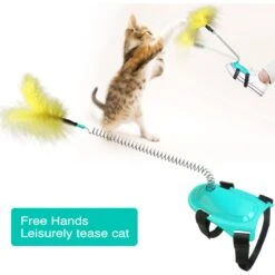 EYS Handsfree Teaser Wand Cat Toy, Blue -Furry Friends 770406 PT4. AC SS1800 V1676064449