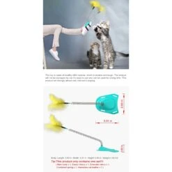 EYS Handsfree Teaser Wand Cat Toy, Blue -Furry Friends 770406 PT5. AC SS1800 V1676052569