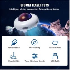 Shele UFO Interactive Cat Toy, White, Small -Furry Friends 771318 PT2. AC SS1800 V1676298705