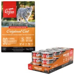 ORIJEN Original Entree In Bone Broth Wet Cat Food & ORIJEN Original Grain-Free Dry Cat Food