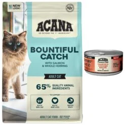 ACANA Salmon + Chicken In Bone Broth Grain-Free Wet Cat Food & ACANA Bountiful Catch High-Protein Adult Dry Cat Food