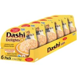 Inaba Dashi Delights Chicken With Cheese Recipe Grain-Free Cat Food Topper