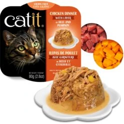 Catit Dinner Chicken With Beef & Pupmkin Cat Wet Food, 2.8-oz Can -Furry Friends 781790 PT1. AC SS1800 V1677077912