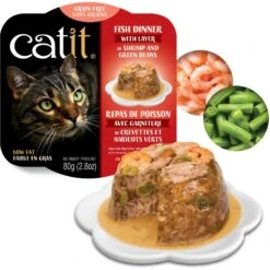 Catit Dinner Ocean Fish With Shrimp & Green Beans Cat Wet Food, 2.8-oz Can -Furry Friends 781918 PT1. AC SS1800 V1677077855