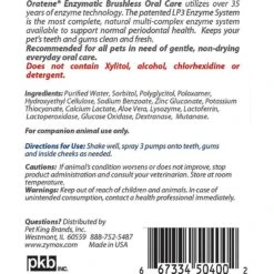 Oratene Enzymatic Brushless Oral Care Dog & Cat Breath Freshener 9 Oratene Enzymatic Brushless Oral Care Dog & Cat Breath Freshener -Furry Friends 78329 PT2. AC SS1800 V1617317607