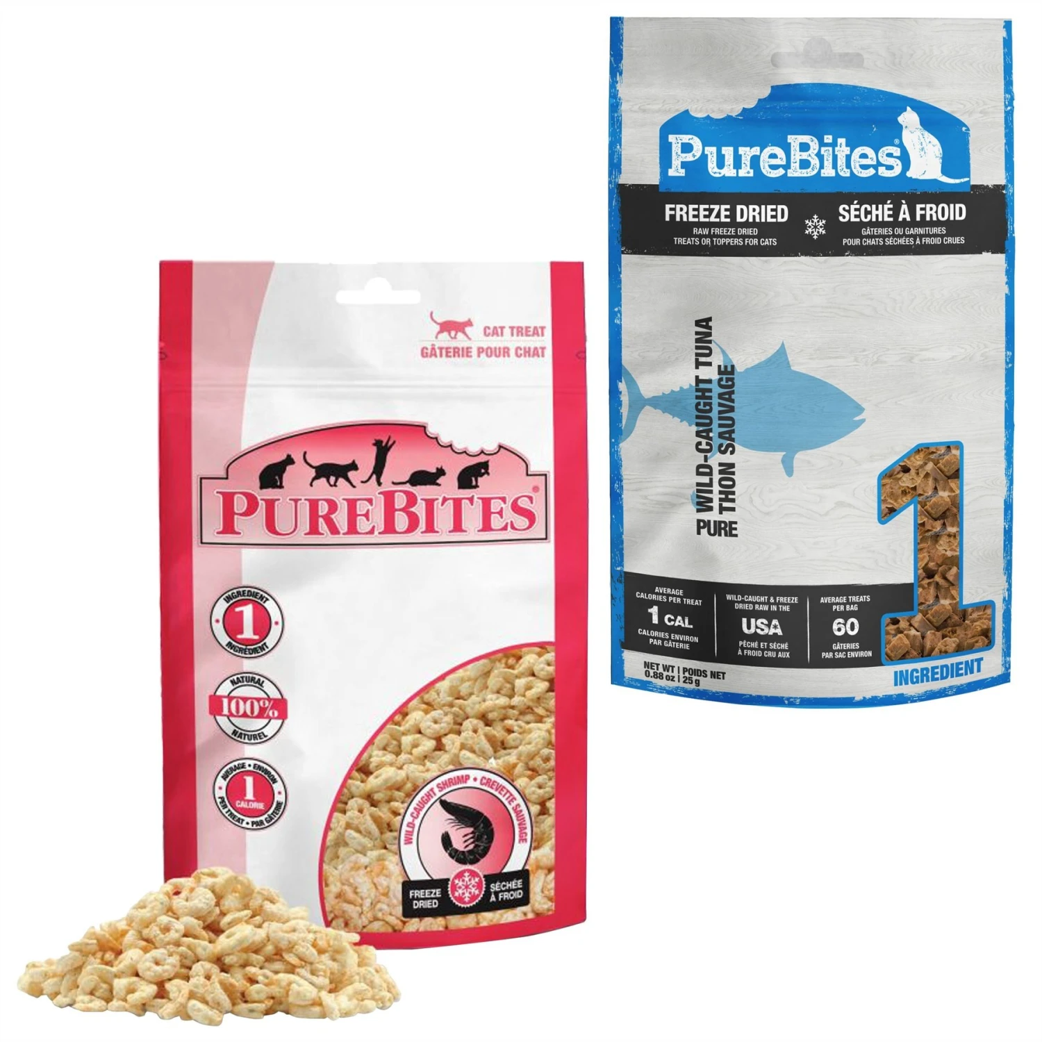 PureBites Shrimp Freeze-Dried Cat Treat & PureBites Tuna Freeze-Dried Raw Cat Treats 3 PureBites Shrimp Freeze-Dried Cat Treat & PureBites Tuna Freeze-Dried Raw Cat Treats