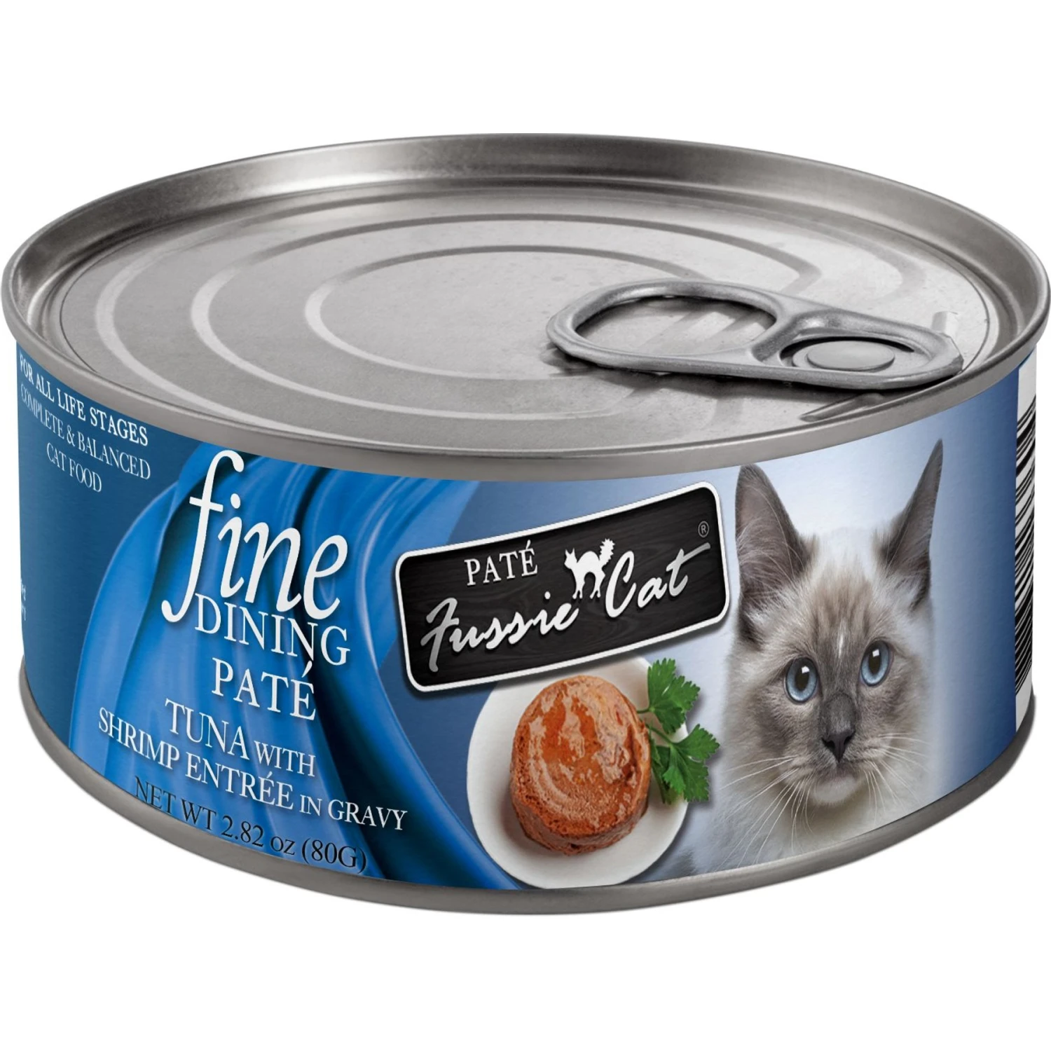 Fussie Cat Fine Dining Pate Tuna With Shrimp Entrée Wet Cat Food, 2.82-oz Can, Case Of 24 3 Fussie Cat Fine Dining Pate Tuna With Shrimp Entrée Wet Cat Food, 2.82-oz Can, Case Of 24