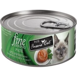 Fussie Cat Fine Dining Pate Oceanfish With Salmon Entrée Wet Cat Food, 2.82-oz Can, Case Of 24