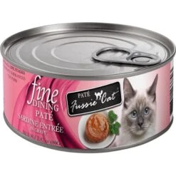 Fussie Cat Fine Dining Pate Sardine Entrée Wet Cat Food, 2.82-oz Can, Case Of 24