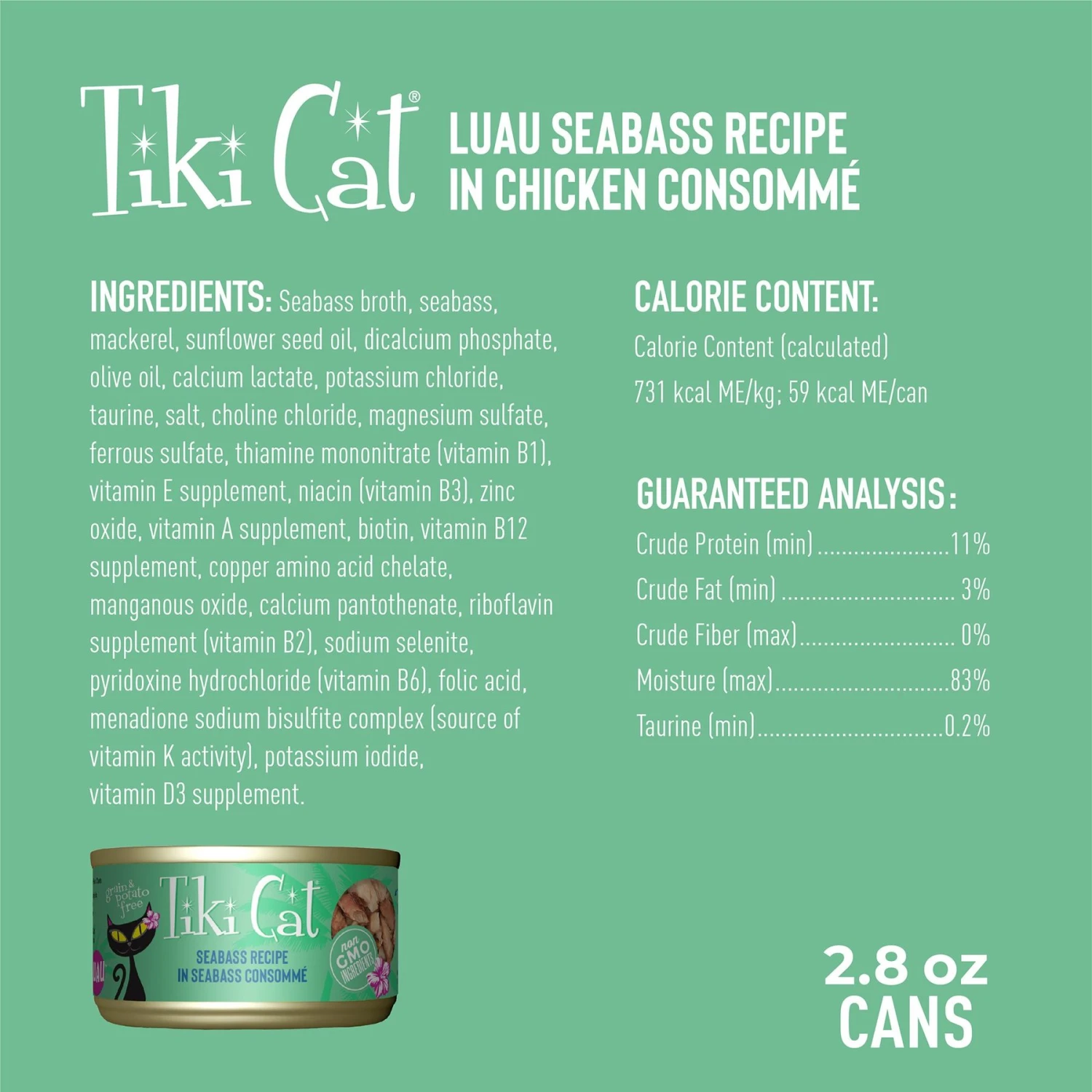 Tiki Cat Luau Seabass In Seabass Consomme Grain-Free Canned Cat Food 5 Tiki Cat Luau Seabass In Seabass Consomme Grain-Free Canned Cat Food - Image 3