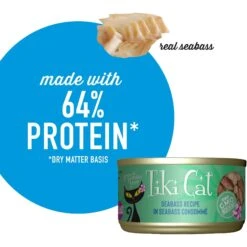 Tiki Cat Luau Seabass In Seabass Consomme Grain-Free Canned Cat Food 14 Tiki Cat Luau Seabass In Seabass Consomme Grain-Free Canned Cat Food -Furry Friends 78945 PT4. AC SS1800 V1702329384