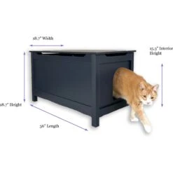 Designer Pet Products Parker Designer Catbox Litter Box Enclosure, Charcoal Black -Furry Friends 790966 PT7. AC SS1800 V1679340548