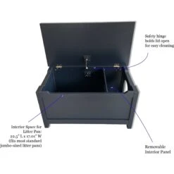 Designer Pet Products Parker Designer Catbox Litter Box Enclosure, Charcoal Black -Furry Friends 790966 PT8. AC SS1800 V1679342893