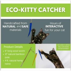 Honest Pet Products Eco Kitty Catcher Fishpole Cat Toy -Furry Friends 797214 PT2. AC SS1800 V1690813382