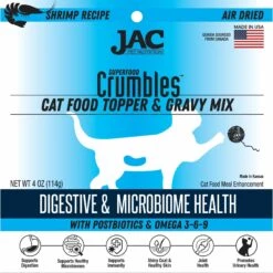JAC Pet Nutrition Air-Dried Shrimp Superfood Crumbles Grain-Free Cat Food Topper, 4-oz Bag