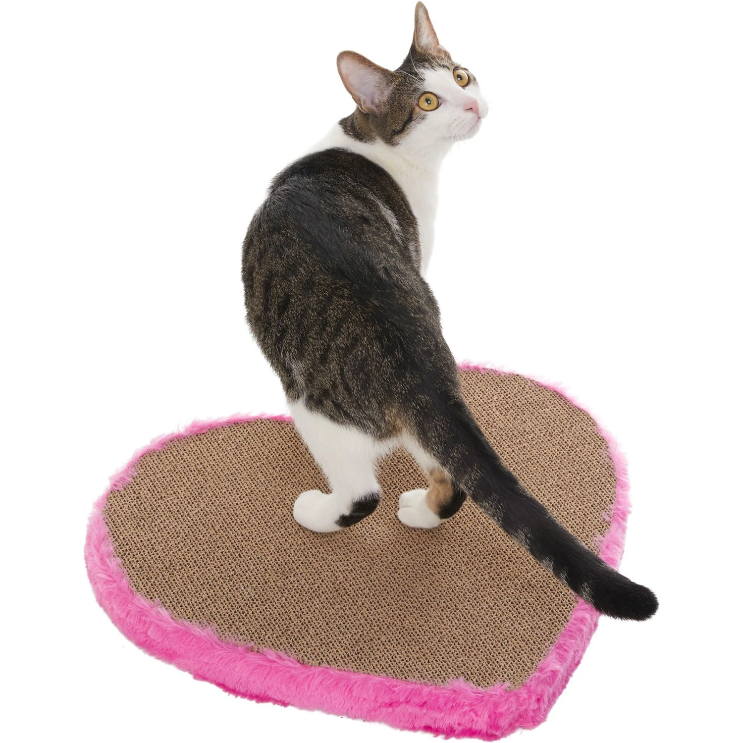 Kensie Fur Heart Cat Scratcher, Pink, Large 3 Kensie Fur Heart Cat Scratcher, Pink, Large