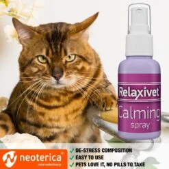 Relaxivet Calming Pheromone Spray & Scratch Repellent For Cats, 1.5-oz Bottle -Furry Friends 807446 PT5. AC SS1800 V1680192254