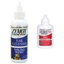 Zymox Plus Advanced Formula 1% Hydrocortisone Otic Dog & Cat Ear Infection Solution, 1.25-oz Bottle & Zymox Veterinary Strength Dog & Cat Ear Cleanser
