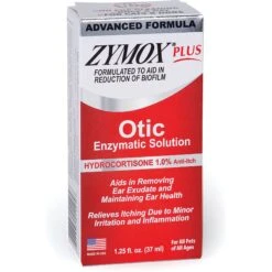 Zymox Plus Advanced Formula 1% Hydrocortisone Otic Dog & Cat Ear Infection Solution, 1.25-oz Bottle & Zymox Veterinary Strength Dog & Cat Ear Cleanser -Furry Friends 808326 PT2. AC SS1800 V1679065300