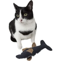 Pet Life Durable Fish Plush Cat Toy With Catnip, Black -Furry Friends 811158 PT1. AC SS1800 V1679415558