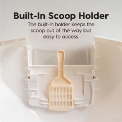 IRIS USA Hooded Corner Cat Litter Box With Front Door Flap & Scoop -Furry Friends 816574 PT3. AC SS1800 V1685131608