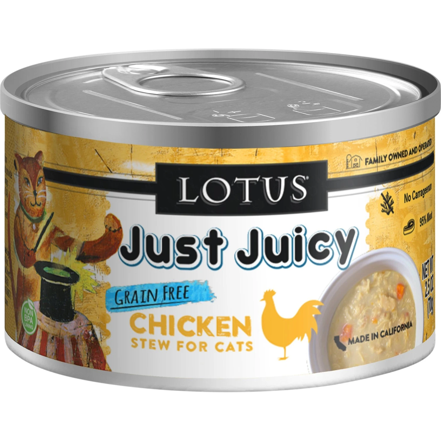 Lotus Just Juicy Chicken Stew Grain-Free Canned Cat Food 3 Lotus Just Juicy Chicken Stew Grain-Free Canned Cat Food