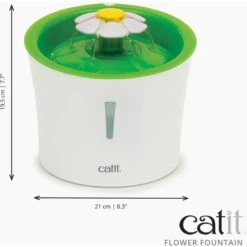 Catit Flower Plastic Cat Fountain & Catit Senses 2.0 Self Groomer Cat Brush -Furry Friends 826430 PT2. AC SS1800 V1681332435