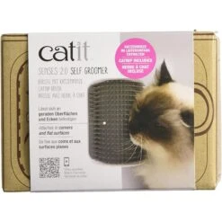 Catit Flower Plastic Cat Fountain & Catit Senses 2.0 Self Groomer Cat Brush -Furry Friends 826430 PT6. AC SS1800 V1681332429