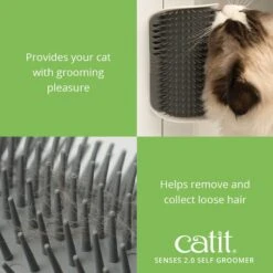 Catit Flower Plastic Cat Fountain & Catit Senses 2.0 Self Groomer Cat Brush -Furry Friends 826430 PT8. AC SS1800 V1681332404