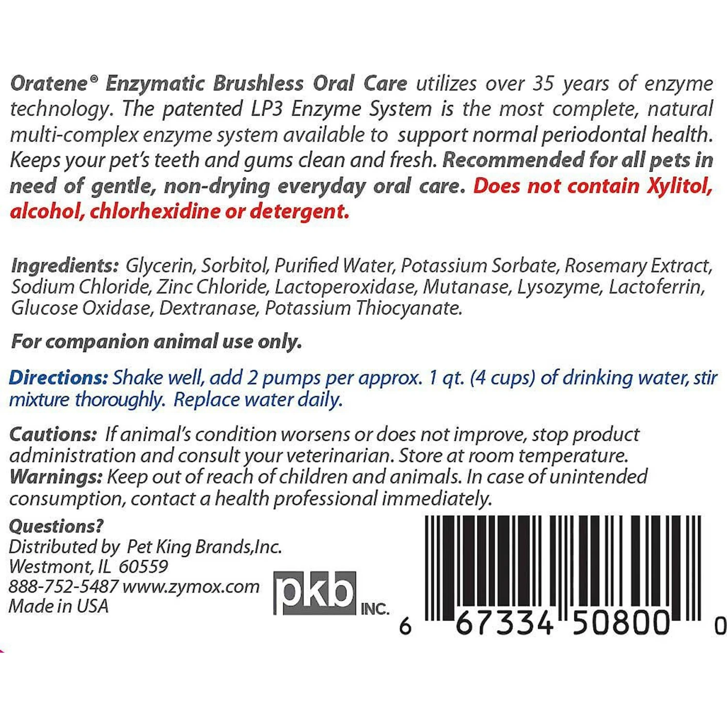 Oratene Enzymatic Brushless Oral Care Dog & Cat Dental Water Additive 8 Oratene Enzymatic Brushless Oral Care Dog & Cat Dental Water Additive - Image 6