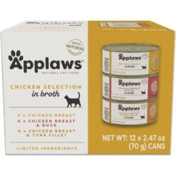 Applaws Chicken Pack In Broth Limited Ingredient Canned Wet Cat Food, 2.47-oz Can, Case Of 12