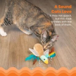 Catstages Flapperz Duck Plush Interactive Catnip Cat Toy, Multicolor -Furry Friends 837430 PT2. AC SS1800 V1681834978