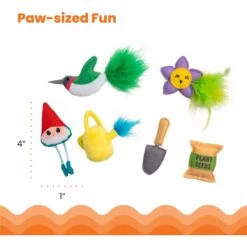 Catstages Garden Fur-ends Plush Catnip Cat Toy, Multicolor, 6 Count -Furry Friends 837478 PT4. AC SS1800 V1681835011