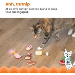 Catstages Purrsecco & Cupcakes Plush Interactive Catnip Cat Toy, Multicolor, 6 Count -Furry Friends 837494 PT3. AC SS1800 V1681836201
