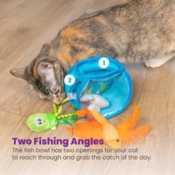 Catstages Hide & Seek Fish Bowl Interactive Cat Puzzle Toy, Blue -Furry Friends 837510 PT5. AC SS1800 V1681834961