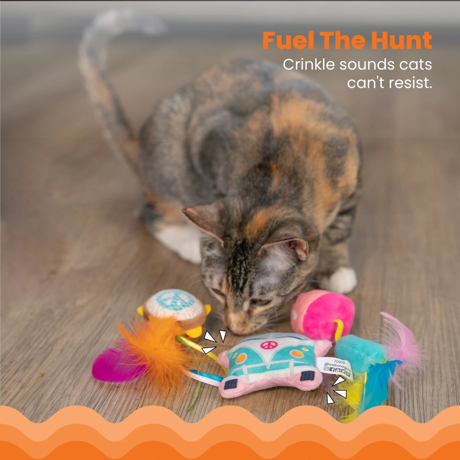 Catstages Festival-Themed Interactive Plush Catnip Cat Toy, Multicolor, 3 Count 5 Catstages Festival-Themed Interactive Plush Catnip Cat Toy, Multicolor, 3 Count - Image 3