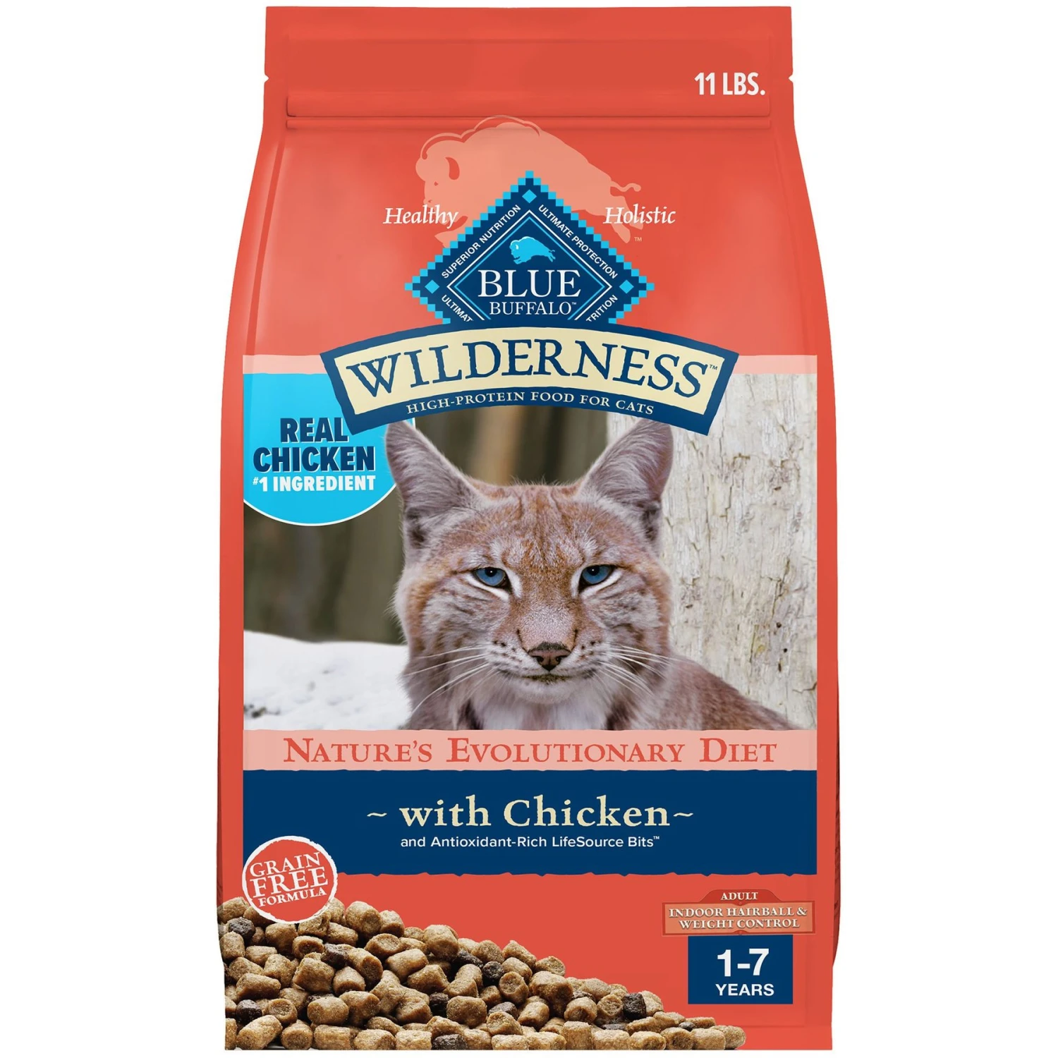 Blue Buffalo Wilderness Indoor Hairball & Weight Control Chicken Recipe Grain-Free Dry Cat Food 3 Blue Buffalo Wilderness Indoor Hairball & Weight Control Chicken Recipe Grain-Free Dry Cat Food