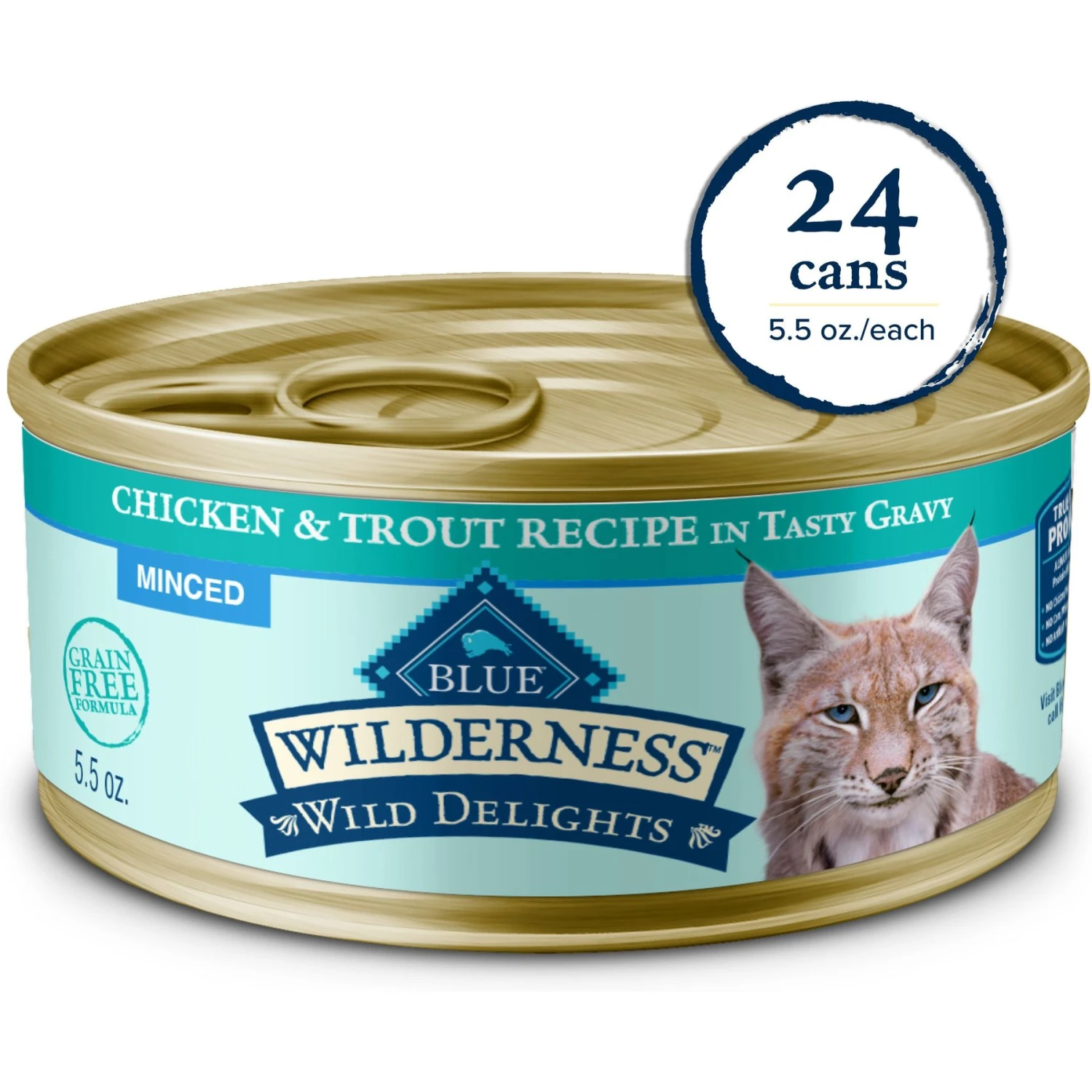 Blue Buffalo Wilderness Wild Delights Minced Chicken & Trout In Tasty Gravy Grain-Free Canned Cat Food 3 Blue Buffalo Wilderness Wild Delights Minced Chicken & Trout In Tasty Gravy Grain-Free Canned Cat Food