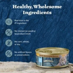 Blue Buffalo Wilderness Rocky Mountain Recipe Flaked Trout Feast Adult Grain-Free Canned Cat Food -Furry Friends 84214 PT5. AC SS1800 V1604366514