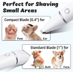 Casfuy Small Low Noise 2 In 1 Trimming Paw Face Narrow Dog Hair Clippers, White -Furry Friends 842270 PT4. AC SS1800 V1685637360