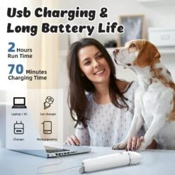 Casfuy Small Low Noise 2 In 1 Trimming Paw Face Narrow Dog Hair Clippers, White -Furry Friends 842270 PT5. AC SS1800 V1685637305