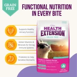 Health Extension Grain-Free Turkey & Salmon Recipe Dry Cat Food 12 Health Extension Grain-Free Turkey & Salmon Recipe Dry Cat Food -Furry Friends 84265 PT2. AC SS1800 V1536183546
