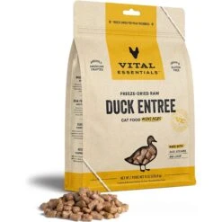 Vital Essentials Duck Entree Cat Food Mini Nibs Grain-Free Freeze-Dried Raw Cat Food, 8-oz Bag