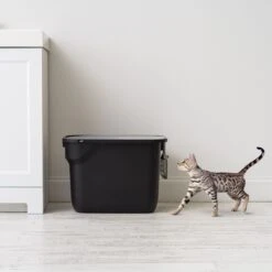 IRIS USA Square Top Entry Cat Litter Box With Scoop, Large -Furry Friends 846630 PT2. AC SS1800 V1683835901