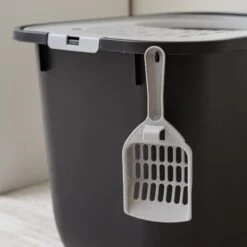 IRIS USA Square Top Entry Cat Litter Box With Scoop, Large -Furry Friends 846630 PT5. AC SS1800 V1683836241