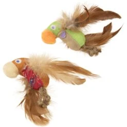 SmartyKat Instincts Love Mates Feathery Plush HappyNip Silvervine & Catnip Bird Cat Toys, 2-pack -Furry Friends 847110 PT4. AC SS1800 V1683728525