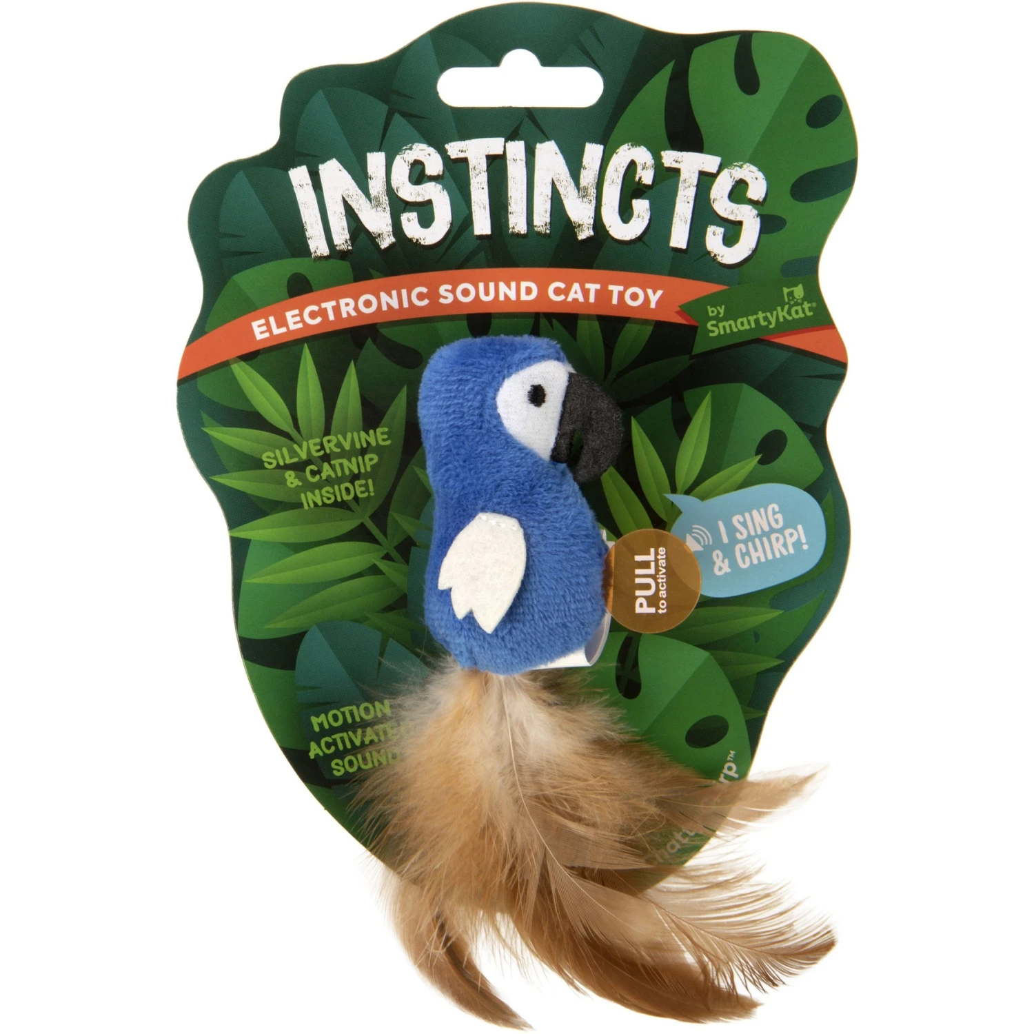 SmartyKat Instincts Chatty Chirp Plush HappyNip Silvervine & Catnip Bird Electronic Sound Cat Toy 4 SmartyKat Instincts Chatty Chirp Plush HappyNip Silvervine & Catnip Bird Electronic Sound Cat Toy - Image 2