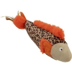 SmartyKat Instincts Fin Frenzy Crinkle Plush Kicker With HappyNip Silvervine & Catnip Cat Toy -Furry Friends 847270 PT3. AC SS1800 V1683729369